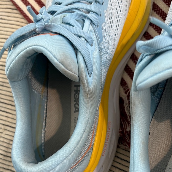 Hoka Light Blue and Yellow Athletic Shoes - Picture 5 of 11